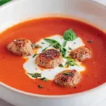 Tomatensuppe mit Hackbällchen