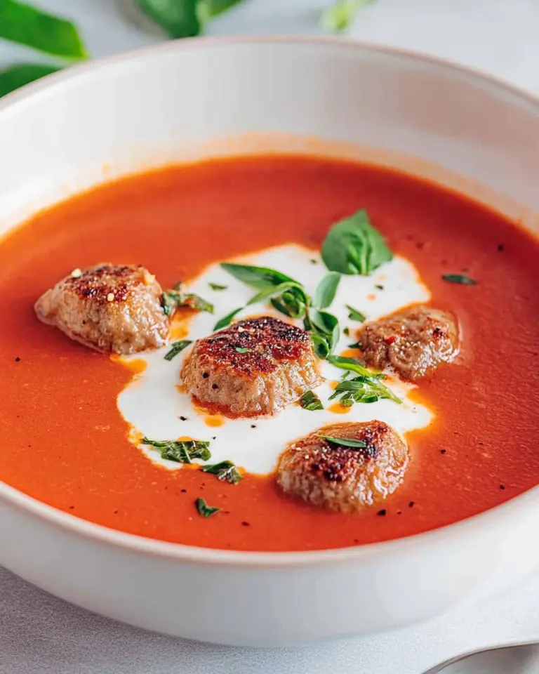 Tomatensuppe mit Hackbällchen