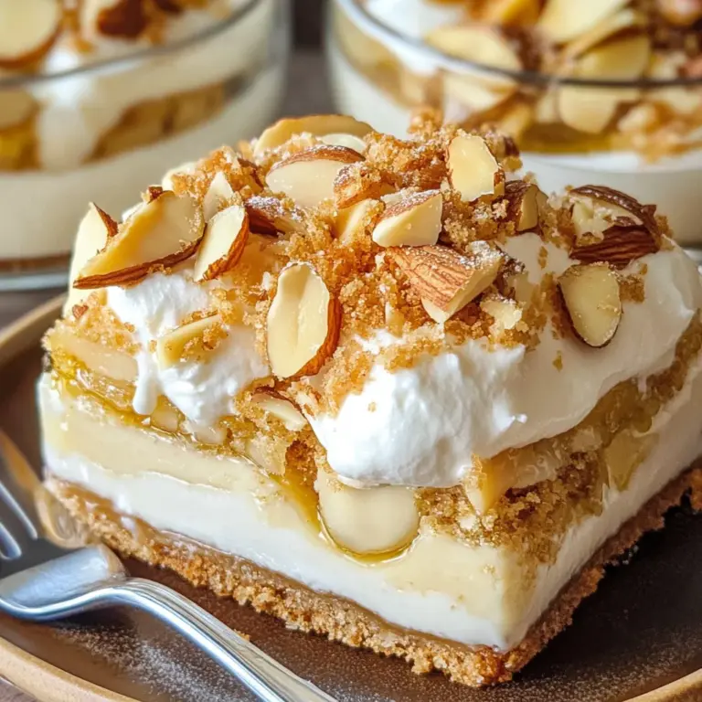Bienenstich-Dessert - mit Löffelbiskuit