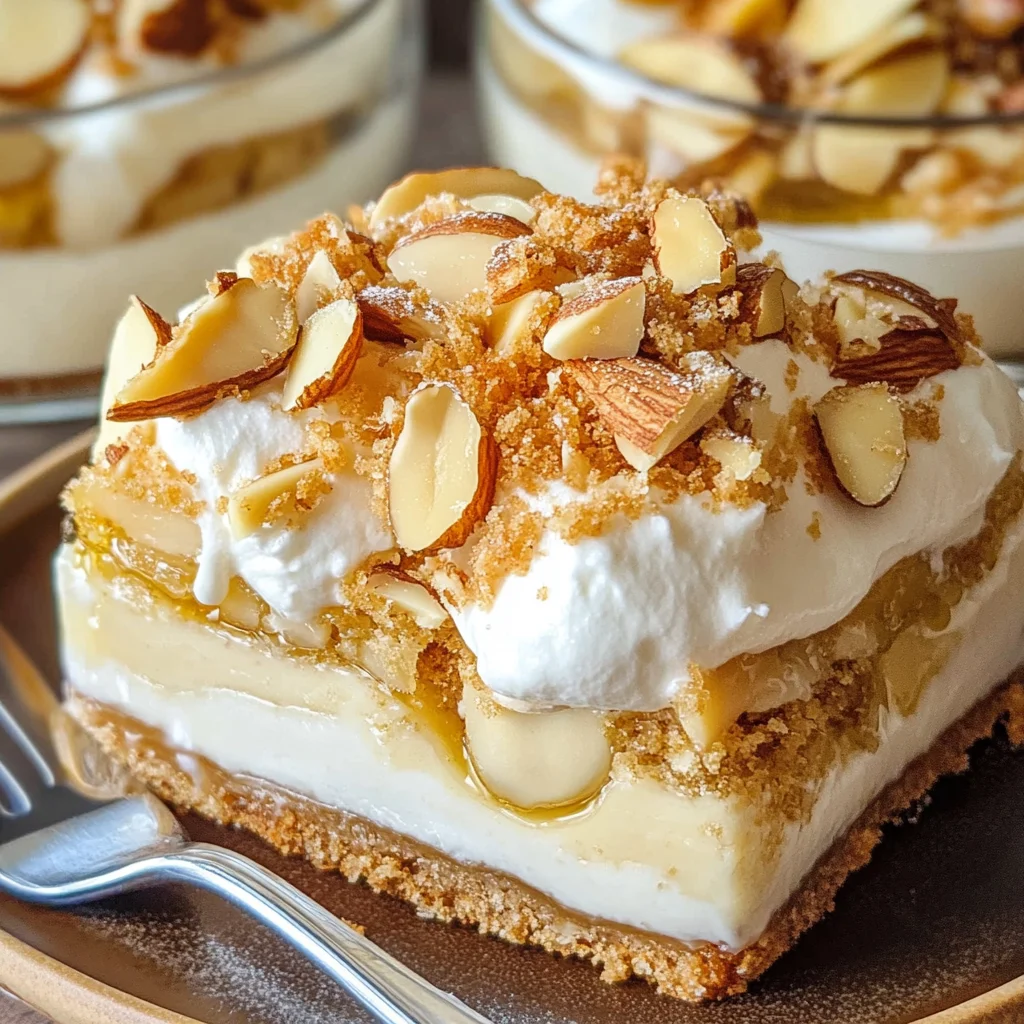 Bienenstich-Dessert - mit Löffelbiskuit