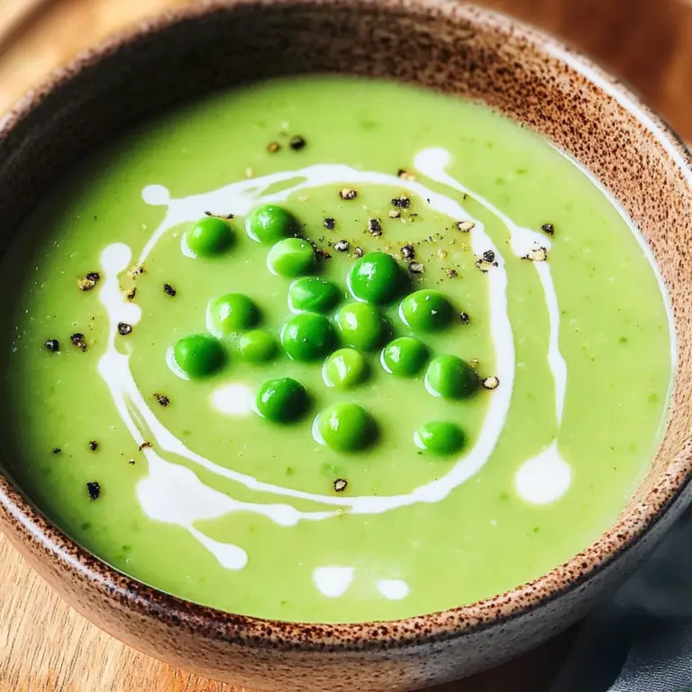 Feine Erbsensuppe mit gefrorenen Erbsen