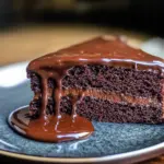 Saftiger Schokokuchen mit geschmolzener Schokolade