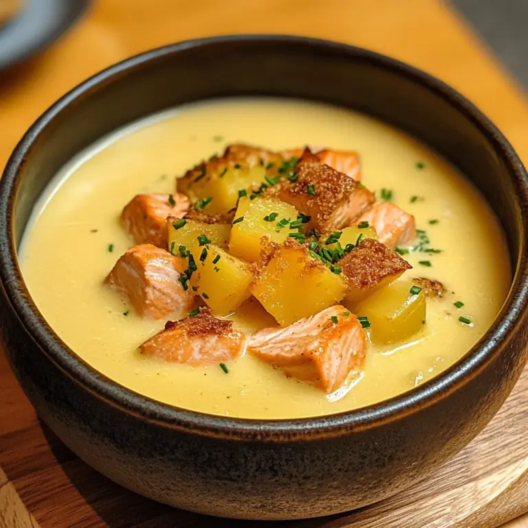 Einfache Dänische Kartoffelsuppe mit Lachs