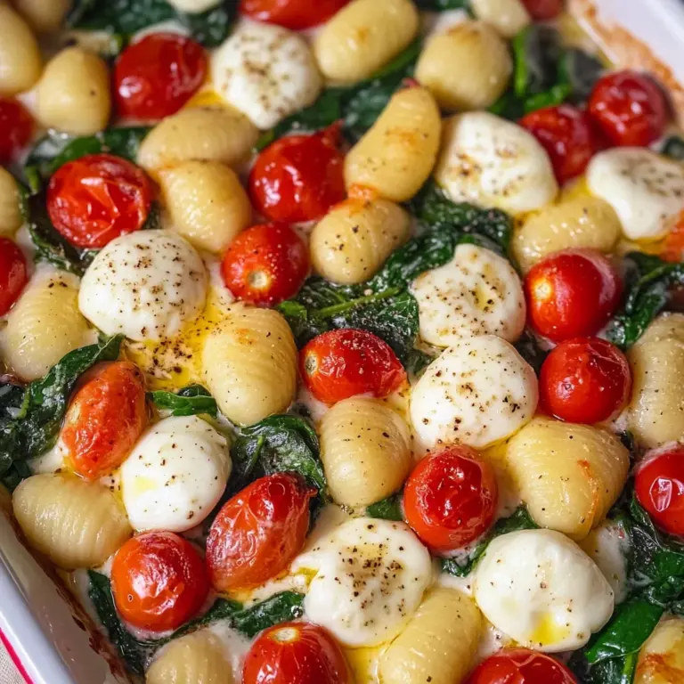 Gnocchi Auflauf mit Spinat, Tomate und Mozzarella
