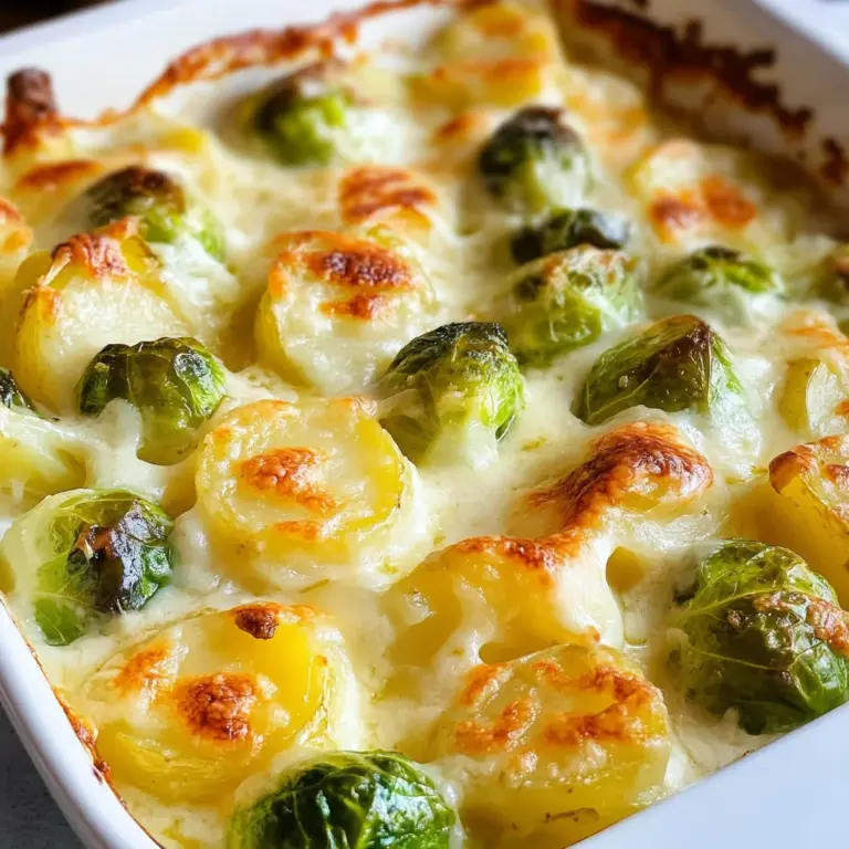 Rosenkohlauflauf - mit Kartoffeln & Käse