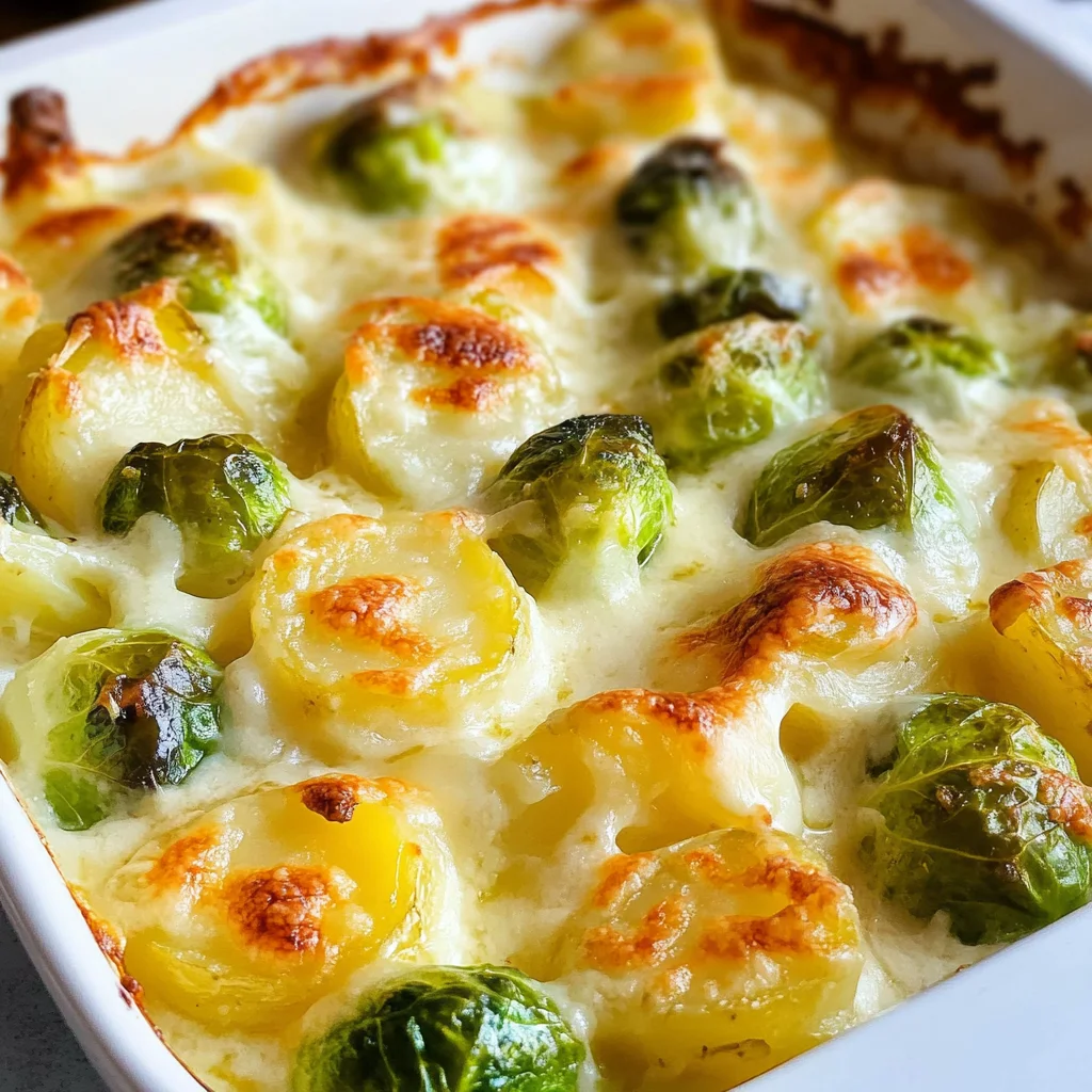 Rosenkohlauflauf - mit Kartoffeln & Käse