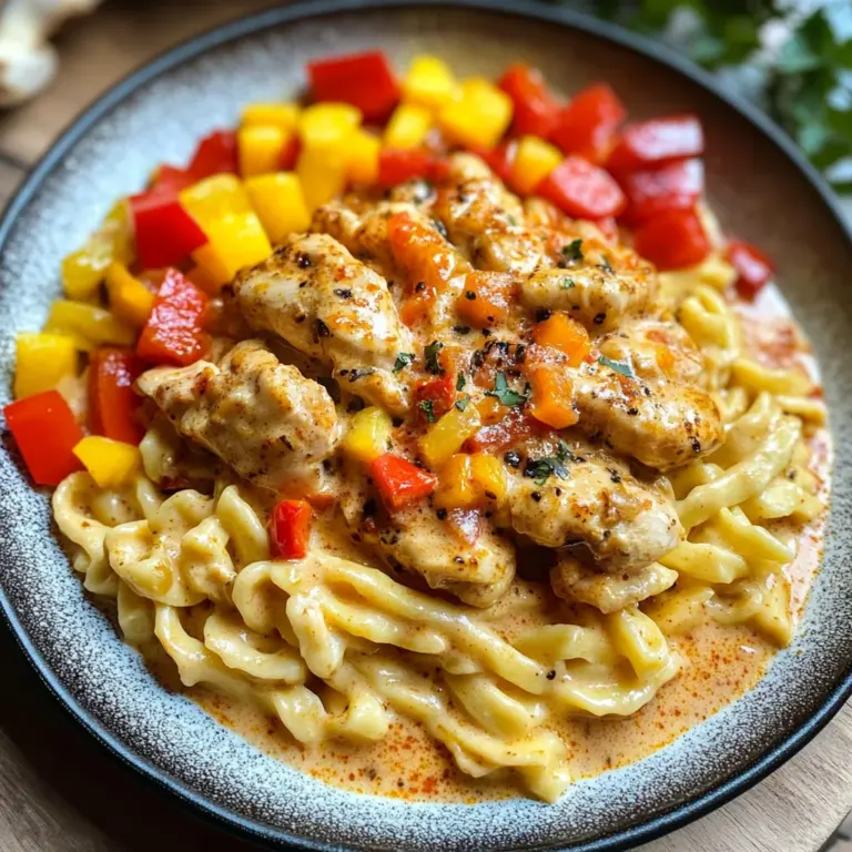Spätzle mit Paprika Sahne Hähnchen Rezept