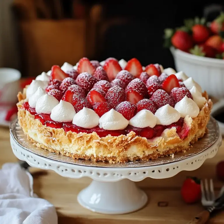 Erdbeer-Rhabarber-Baisertorte