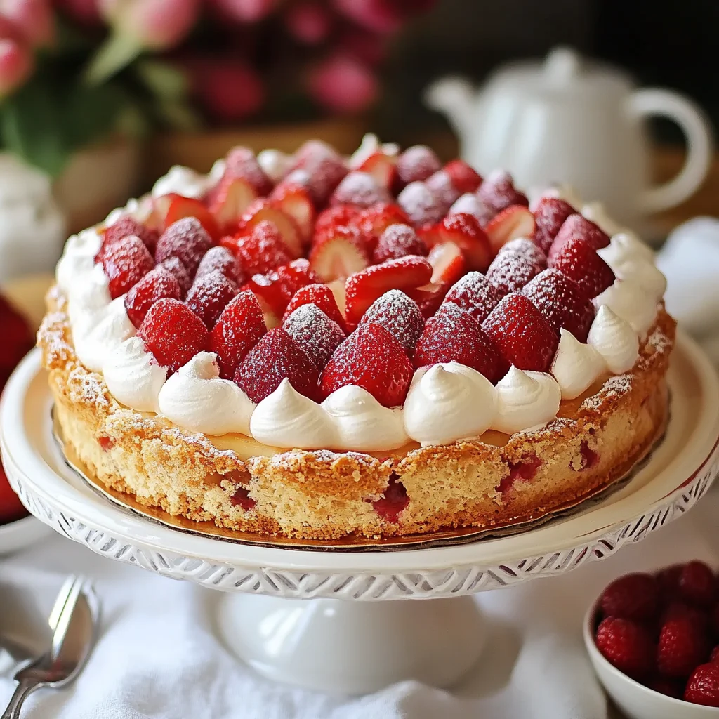 Erdbeer-Rhabarber-Baisertorte