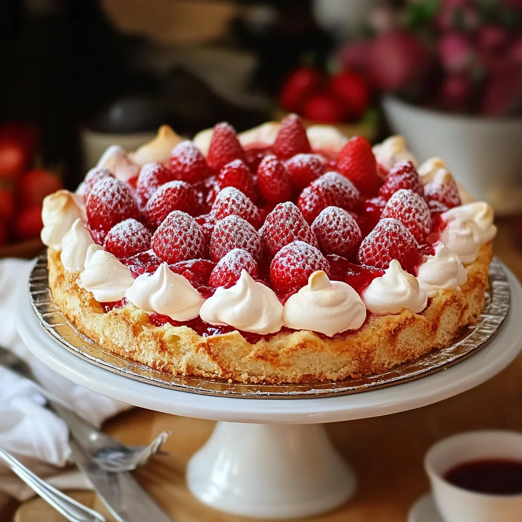 Erdbeer-Rhabarber-Baisertorte