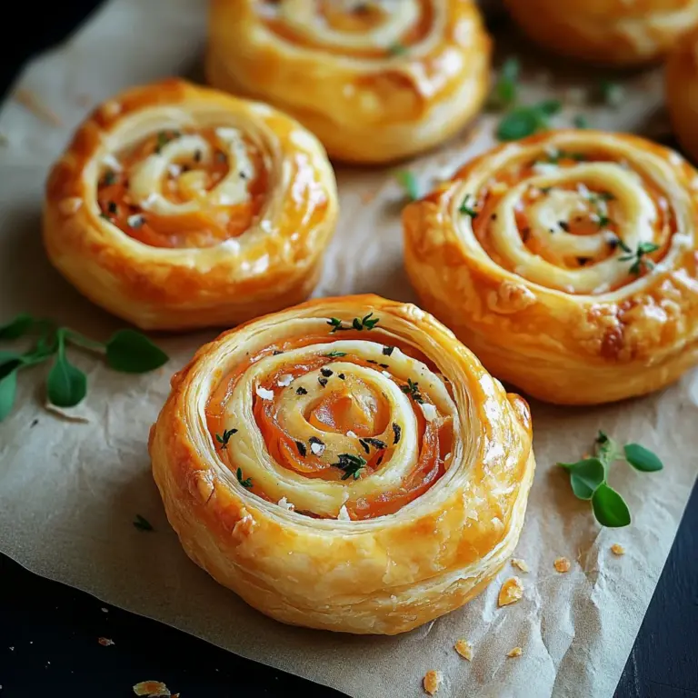 Herzhafte Blätterteigschnecken