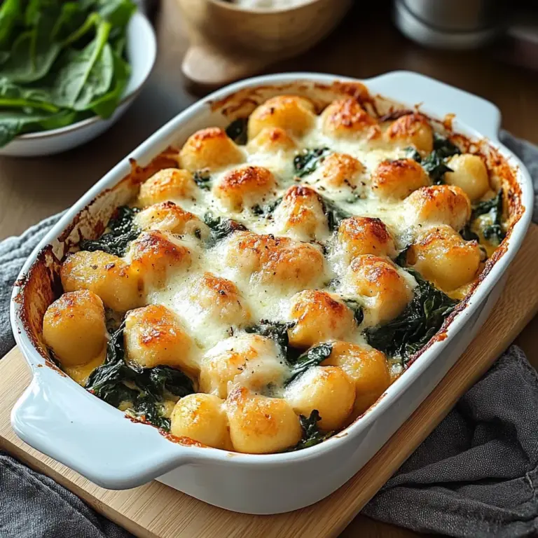 Gnocchi-Spinat-Auflauf mit Hähnchen und Curry mit Mozzarella überbacken