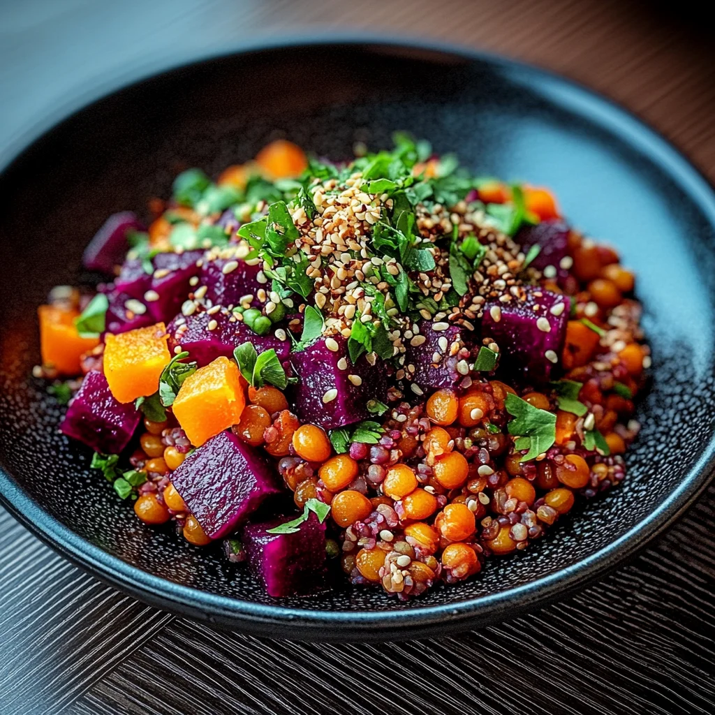 Rote Linsen-Salat mit Roter Bete